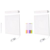 LED Acrylic Message Board Light USB Luminous Drawing Board Memo with Bracket ChildrenS Gift,20X20CM