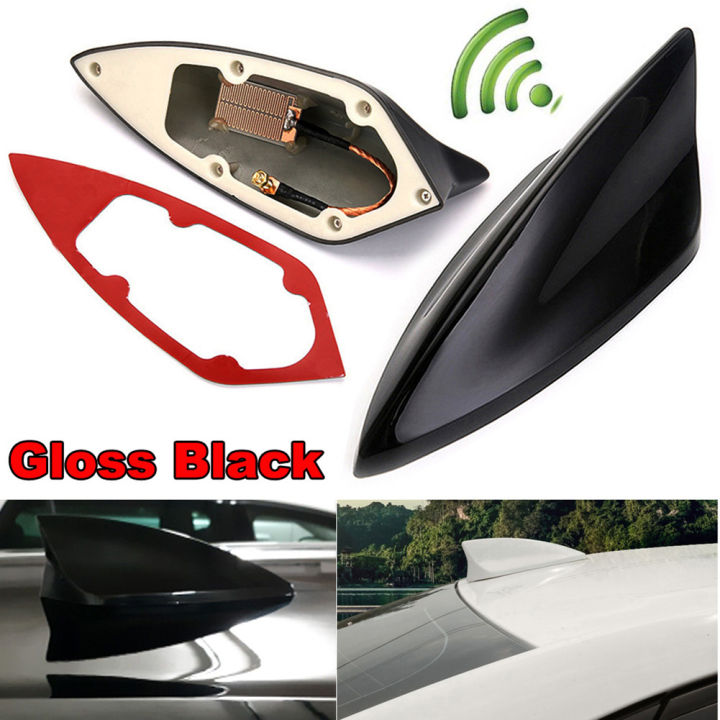 สัญญาณอัพเกรด-universal-car-shark-fin-antenna-หลังคารถยนต์-fm-am-radio-aerial-replacement-uhg-mall