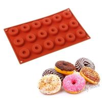 【Ready Stock】 ♨◊✧ C14 18 Cavity Savarin Chocolate Round Shaped Baking Pan Doughnut Molds Silicone DIY Donut Cupcake Mould