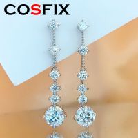 COSFIX D Color 3 Carat A Pair Moissanite Diamond Earrings Womens Long Tassel Earrings Light Luxury Niche For Wholesale