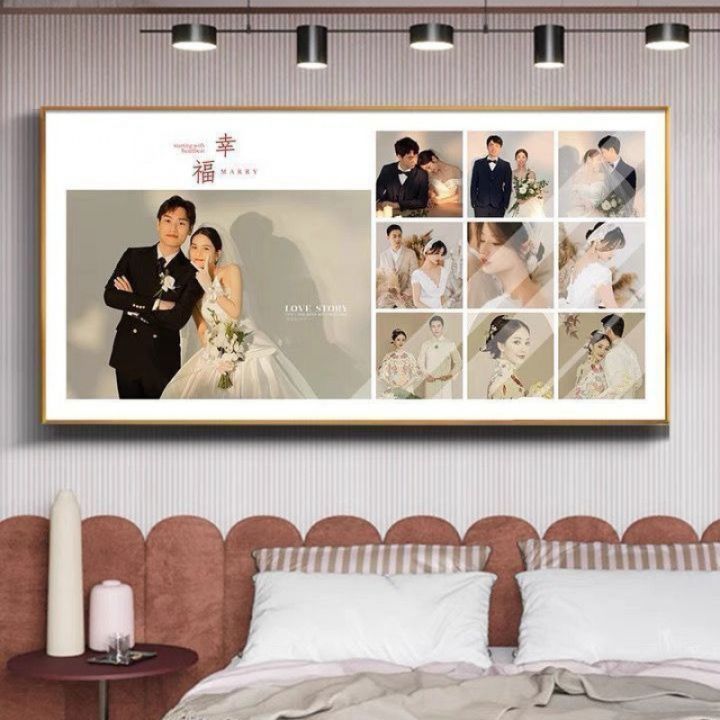 ที่แขวนผนังกรอบรูปแต่งงานลายตารางหลายช่องสำหรับถ่ายภาพห้องนอนคู่ห้องนั่งเล่นภาพถ่ายงานแต่งงาน