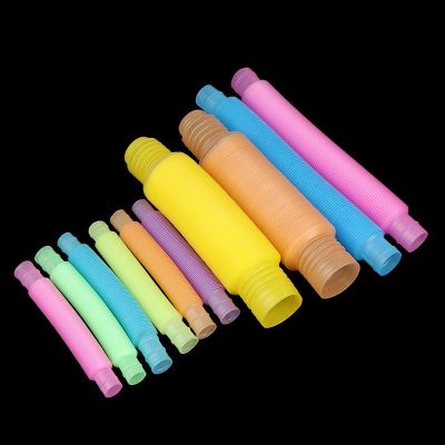 Luminous Pop Tubes Sensory Toy For Children Kid Stress Relieve Autism Needs Anti Stress Plastic Bellows Adult Squeeze Toys