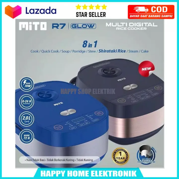 Mito Rice Cooker Digital R7 Glow 8 in 1 Kualitas Jepang Garansi Resmi