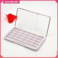 Moon ISILAND 24 Grids พาเลทอายแชโดว์ Blusher เคสใส่ลิปติกขาว