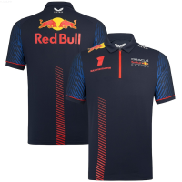 Team Oracle Red Bull Racing 2023 Sergio Perez Polo Shirt Summer Max Verstappen Sport Men Zipper Polos Camisetas Tops {in store}