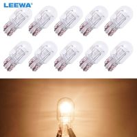 LEEWA 10pcs Car T20 7443 1881 W21W 12V Wedges bulb External Halogen Lamp Side/Turn/Tail Lights DRL Light Warm White CA5220