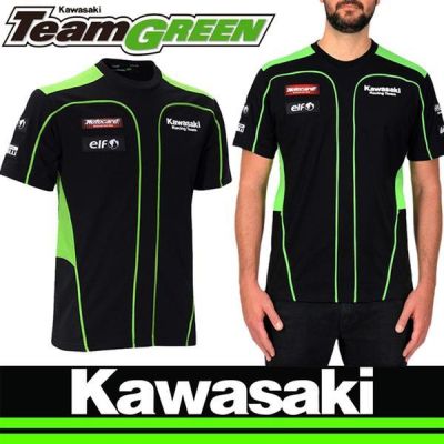 CAMISA Summer Kawasaki Motorcycle Pure Cotton T-Shirt Off-Road Rider Racing Cycling Casual Short Sleeves