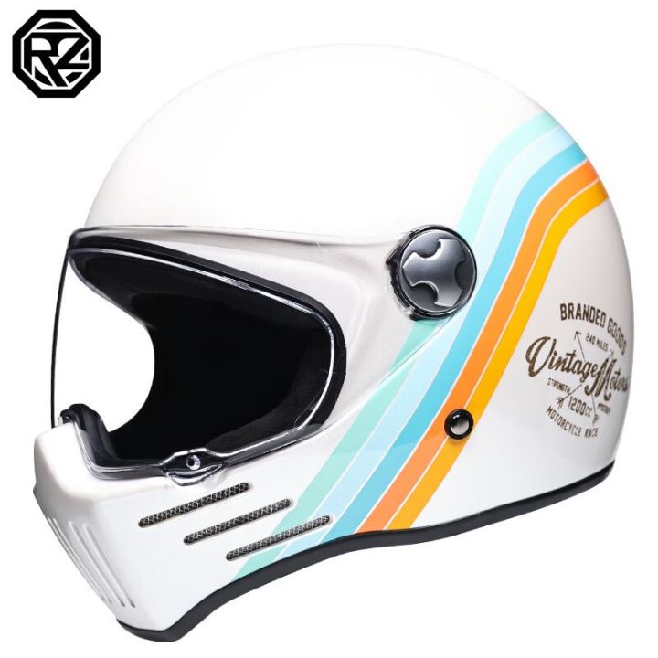 Orz Classic Helmet Vintage Retro with Icc Sticker Dual Visor Full Face ...