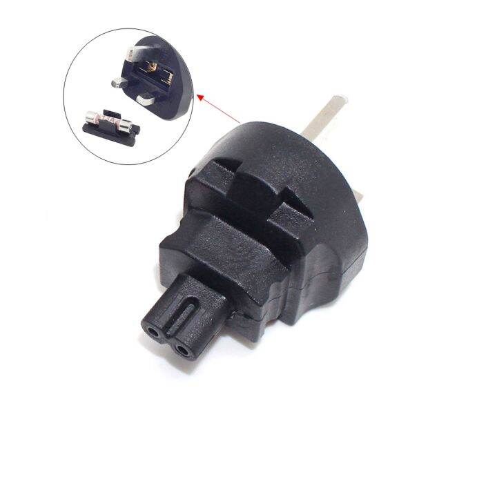 Singapore Malaysia Receptacle Power Converter UK BS1363 With Fuse to IEC320 C7, 3 Prong Male