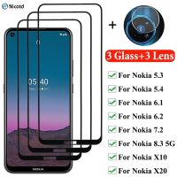 6-in-1 Glass Nokia 5.4 Full Cover Tempered Glass For Nokia 5.3 8.3 5G 7.2 6.2 Camera Lens Screen Protector For Nokia X10 X20