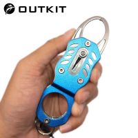 OUTKIT ที่จับยึดจับสำหรับอุปกรณ์ตกปลา,พร้อมเชือกป้องกันการสูญหายแบบพกพาอุปกรณ์ชุดอุปกรณ์ตกปลาน้ำเค็มทำจากอลูมิเนียม