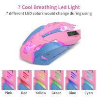 2023 New Wireless Game Mouse 6 Keys Colorful Glow Watch DVA Optical Mouse Mute Charging Frosted Mouse For Desktop Basic Mice