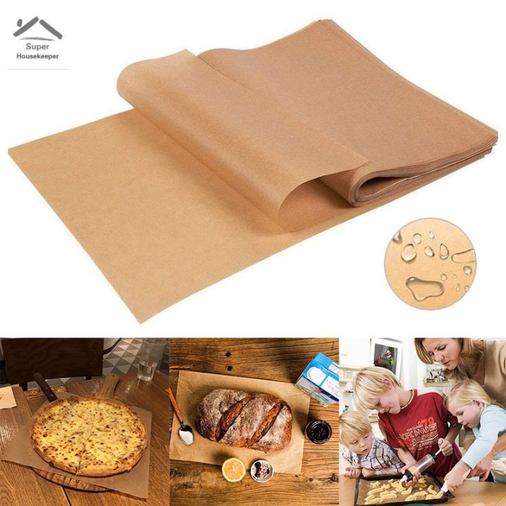 100Pcs Unbleached Parchment Paper, Precut Baking Liners Sheets Paper,12 X  16 Inch, Non-Stick, Water Proof, Oil Proof, Heat Resis