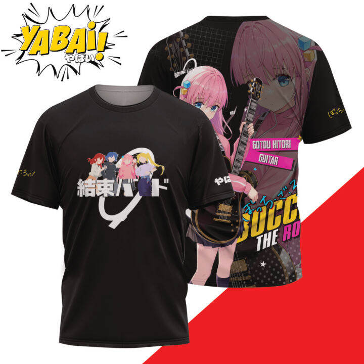 Bocchi The Rock Anime T-Shirt – Unisex Casual Tee, Kessoku Band Design, 100% Cotton, Includes Free Keychain