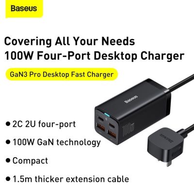 Baseus อะแดปเตอร์ชาร์จ รางปลั๊คชาร์จ 65W GaN 3 Pro 4 in 1 2 USB + 2 type-C รางปลั๊กไฟ ชาร์จเร็ว  หัวชาร์จเร็ว หัวชาร์จ