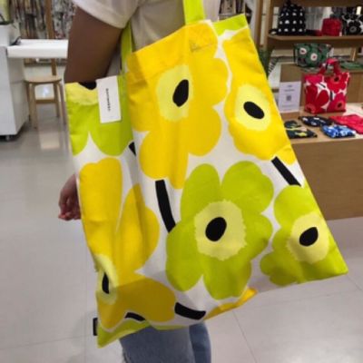 Marimekko unikko tote bag กระเป๋าผ้า ดอกเหลือง พร้อมส่ง ราคาพิเศษ