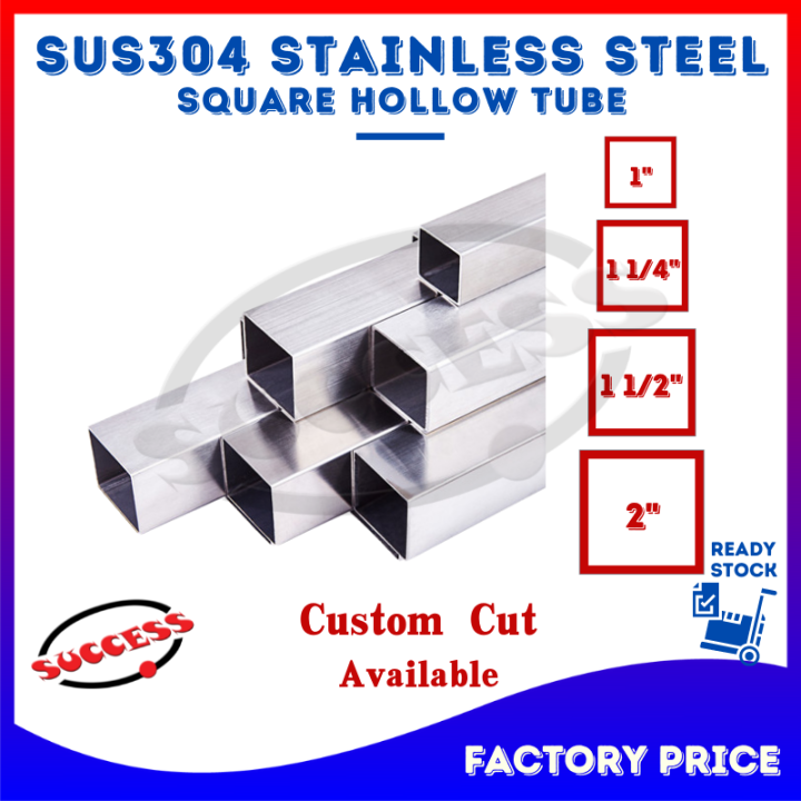 SUCCESS SUS304 Stainless Steel Tube Square Hollow Besi Keluli Square ...