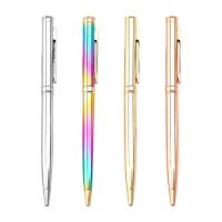 Metal Ballpoint Pen Stainless Steel Rotating Ball Pen for School Office Bright Writing Point 1.0mm 4 in 1