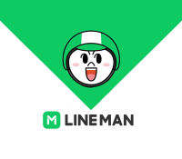 ป้ายไวนิลของ Line man สมายด์(ขนาด ยาว 39 ซม.กว้าง 34 ซม.) ไม่มีเทปกาวแถม,GRAB,ป้ายหน้าร้าน,ป้ายไวนิลร้าน,ป้ายร้าน