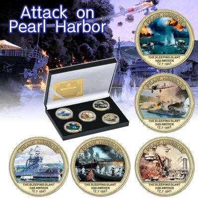 【CC】۩  80Th Anniversary Harbor Gold Commemorative Coin Set Coins Souvenir for