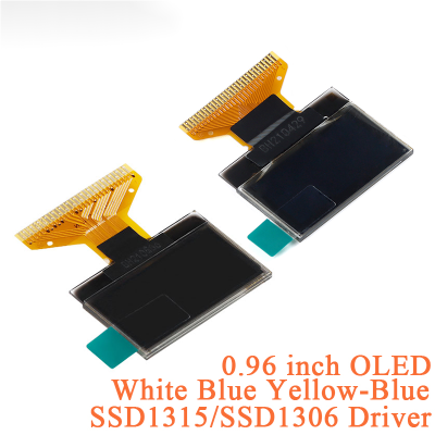 0.96นิ้ว OLED จอแสดงผล LCD 0.96 "; จอแสดงผล OLED 128*64ความละเอียดสีเหลืองสีฟ้าสีขาว128X64 SSD1315ไดรเวอร์ SSD1306