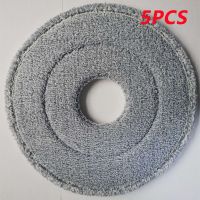 ☈☸◑ 5Pcs Round Mop Head Cloth Home Accessories Useful Cleaning Tool Replacement Pads Kitchen Towel and Household Good Rotating Grey