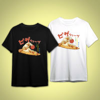 เสื้อยืดคอกลม สกรีนลาย THE PIZZA WAVE แขนสั้น  ผ้า COTTON 100%