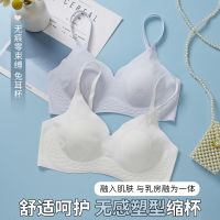 Ultra-thin summer seamless cool rabbit ear underwear womens soft support thin comfortable big chest and small plastic bra