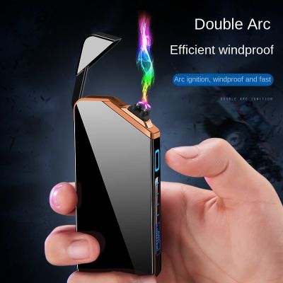 ZZOOI lighter electric recharge usb plasma windproof free shipping cool Laser induced double arc Mens Gift lighters