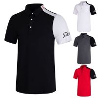 Titleist Golf clothing mens short-sleeved T-shirt sweat-absorbing breathable outdoor sports polo shirt jersey quick-drying clothes PearlyGates Le Coq Callaway1 J.LINDEBERG PXG1✲▦▩