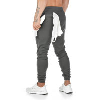 Joggers Sweatpants ผู้ชายกางเกงลำลองสีดำ Gym ฟิตเนสออกกำลังกายกางเกงกีฬาชายผ้าฝ้ายวิ่ง Trackpants Bottoms