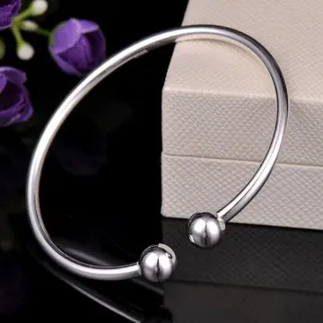 Men's big hot sale silver bracelets