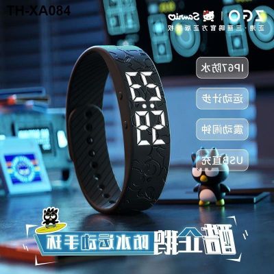 Zhenggang ZGOx Sanrio สร้อยข้อมืออัจฉริยะนักเรียนมัธยมต้นชายและหญิงมัลติฟังก์ชั่นเทคโนโลยีสีดำนาฬิกาปลุกกีฬานาฬิกากันน้ำ