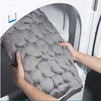 Cobblestone Embossed ห้องน้ำ Bath Mat พรมกันลื่นในอ่างล้างหน้าอ่างอาบน้ำด้านข้างพรมปูพื้นห้องอาบน้ำพรมเช็ดเท้า Memory Foam Pad