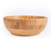 Bamboo Salad Bowl Round Serving Bowl Natural Wood Dishware For Fruit Snacks Appetizers Wooden Fruit Bowl Handicraft Decoration