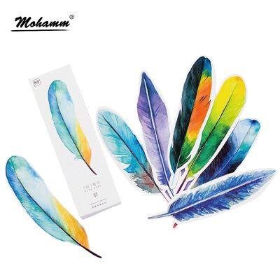 30 Pcs Creative Colorful Feather Paper Bookmark Book Clip Office School Supplies