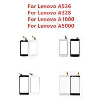 หน้าจอสัมผัสสำหรับ Lenovo A1000 A5000 A536 A328ที่ A2016 A1010หน้าจอสัมผัสกระจกกันรอยดิจิตอลเซ็นเซอร์กระจกหน้าด้านนอกด้วยสติกเกอร์