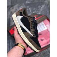 RT {จัดส่งฟรี}★Original NK* Trav- Scot- x A J 1 Low รองเท้ากีฬาลำลองสำหรับบุรุษและสตรีรองเท้าบาสเก็ตบอลใส่สบาย