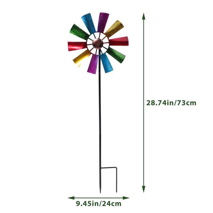 กังหันลมสำหรับสวนแบบมีกังหันหมุนได้เด็กเล่นสำหรับกลางแจ้งกังหันลมของตกแต่งในสวนแบบหัวปลั๊กสายดิน