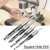 Hollow Square Hole เครื่องเลื่อย Chisel สว่านบิตเครื่องมืองานไม้ชุดดอกสว่านเจาะรูสี่เหลี่ยมสำหรับงานไม้ใช้เจาะรูสี่เหลี่ยมไม้ 6.4 / 8 / 9.5 / 12.7 / 4 นิ้วพร้อมเดือยดอกสว่านเดือยเหลี่ยมดอกสกัดเดือยสำหรับร