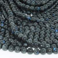 Natural Dark Grey Black Ladorite Loose Round Beads 8.5mm