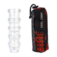 5 Pcs Outdoor Mini Condiment Bottle Clear Seasoning Box Dispenser Portable Spice Jars Camping Spice Storage Box With Bag