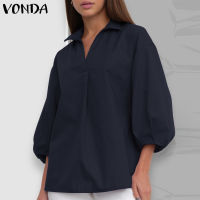 MASHYCHIC VONDA เสื้อผู้หญิงแขน3/4โคมไฟใหม่ฤดูใบไม้ร่วง (ลำลองเกาหลี)