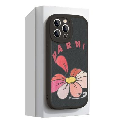 [สินค้าใหม่ในสต็อก] สำหรับ Iphone13หรูหรา Ins ออกแบบกรณีโทรศัพท์สำหรับ Iphone 14 13 12 11 Pro MAX มินิ8พลัส X XS XR Lambskin ป้องกัน Marni ครอบคลุม