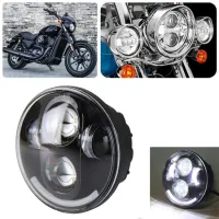 AutoAccessories DC12V 5.75นิ้ว6000K-6500K 40W รถไฟฟน้า LED สำหรับ Harley