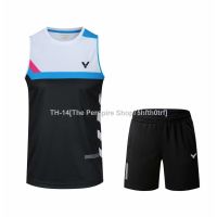 ❧℗ ☁⊙Victor Waistcoat Badminton Jersey Couple Sports Suit Men Women Competition Uniform Table Tennis Te