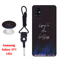 BTS เคสโทรศัพท์สำหรับ Samsung Galaxy A71(4G) ซิลิคอนนุ่มกรณีที่มีรูปแบบเดียวกันแหวนและเชือก