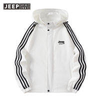 JEEP SPIRIT 2023 Mens hooded Slim-Fit JACKET เกาหลีแฟชั่นหล่อแจ็คเก็ตสำหรับผู้ชาย