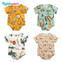 TOP☆Kiddiezoom 100% Cotton Baby Romper Cartoon Summer Short Sleeve Baby Clothes Animal Print Clothes Newborn BRS9049 0-3 Years