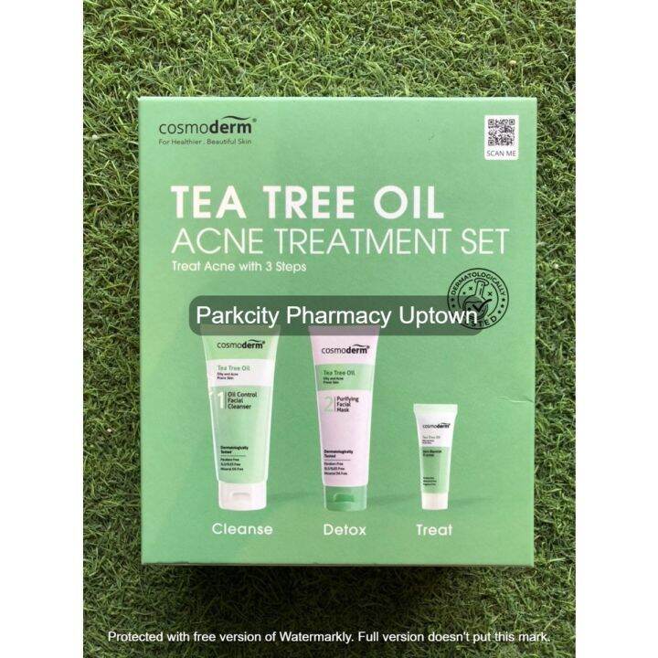 Cosmoderm Tea Tree Oil Acne Treatment Set (Treat Acne with 3 Steps